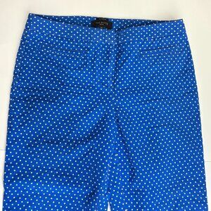 Talbots Hampshire Curvy Petite Blue Polka Dot Ankle Pants Size 10P